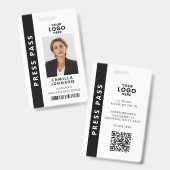 Professionelle Media-Pass-Foto-ID-QR-Code Ausweis (Vorder- & Rückseite)