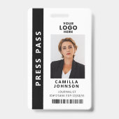 Professionelle Media-Pass-Foto-ID-QR-Code Ausweis (Vorderseite)