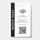 Professionelle Medien-Pass-Foto-ID-QR-Code Ausweis (Rückseite)