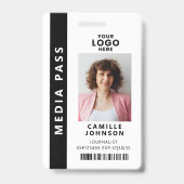 Professionelle Medien-Pass-Foto-ID-QR-Code Ausweis (Vorderseite)