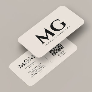 Professionelle Minimale Initialen Sand Marketing Visitenkarte