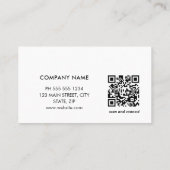 Professionelle Minimale QR-Code-Logo Visitenkarte (Rückseite)