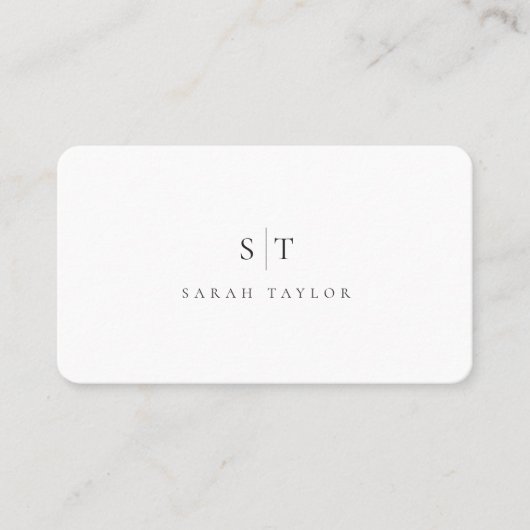 Professionelle minimalistische saubere Monogramm V Visitenkarte (Vorderseite)