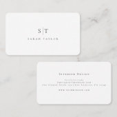 Professionelle minimalistische saubere Monogramm V Visitenkarte (Vorne/Hinten)