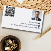 Professionelle Mitarbeiter-Foto-QR-Code Blau Luftf Visitenkarte