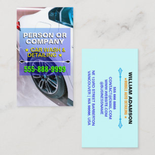 Professionelle mobile Autowäsche und -aufbereitung Visitenkarte