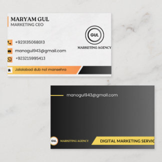 Professionelle moderne digitale Marketingagentur G Visitenkarte