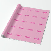 Professionelle moderne Handschrift Name rosa weiß Geschenkpapier (Ungerollt)
