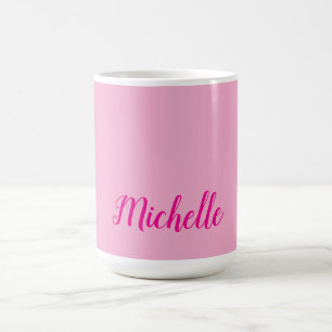 Professionelle moderne Handschrift Name rosa weiß Kaffeetasse