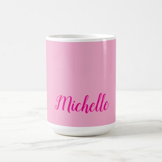Professionelle moderne Handschrift Name rosa weiß Kaffeetasse (Mittel)