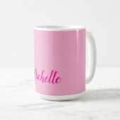 Professionelle moderne Handschrift Name rosa weiß Kaffeetasse (VorderseiteRechts)