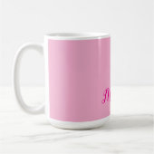 Professionelle moderne Handschrift Name rosa weiß Kaffeetasse (Links)