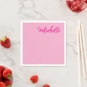 Professionelle moderne Handschrift Name rosa weiß Serviette (Beispiel)
