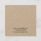 Professionelle moderne Packpapier Quadratische Visitenkarte (Rückseite)