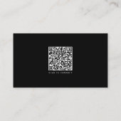 Professionelle moderne QR-Code Schwarz-Weiß Visitenkarte (Rückseite)