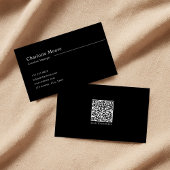 Professionelle moderne QR-Code Schwarz-Weiß Visitenkarte
