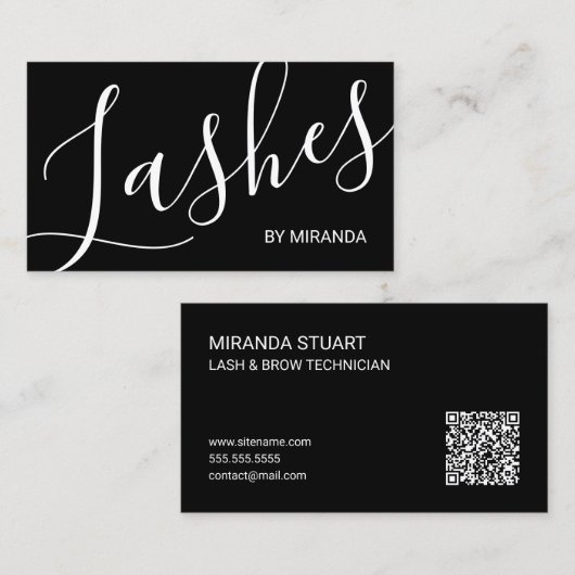 Professionelle moderne Script Wimpern- und Augenbr Visitenkarte (Vorne/Hinten)