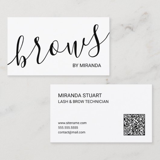 Professionelle moderne Script Wimpern- und Augenbr Visitenkarte (Vorne/Hinten)