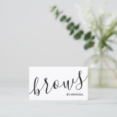Professionelle moderne Script Wimpern- und Augenbr Visitenkarte (Stehend Vorderseite)