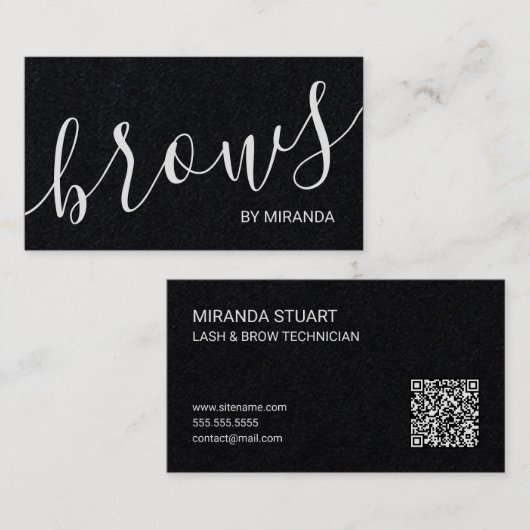 Professionelle moderne Script Wimpern- und Augenbr Visitenkarte (Vorne/Hinten)