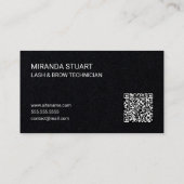 Professionelle moderne Script Wimpern- und Augenbr Visitenkarte (Rückseite)