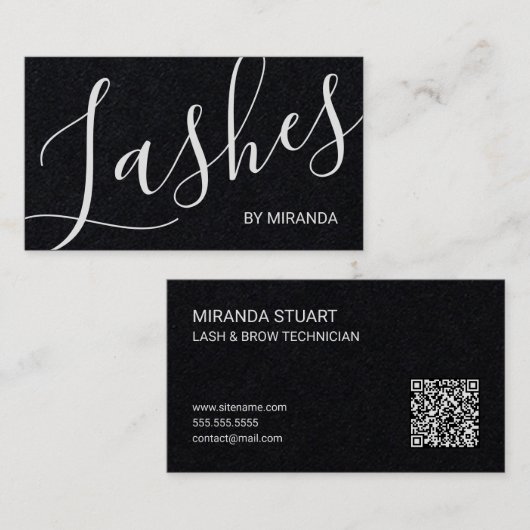Professionelle moderne Script Wimpern- und Augenbr Visitenkarte (Vorne/Hinten)