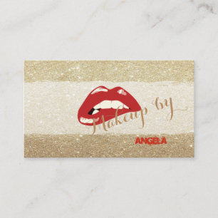 Professionelle Moderne Stilvolle Glitzernde-Lippen Visitenkarte