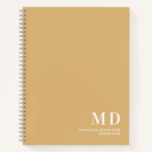 Professionelle Monogramm-Initialen Beige Notizblock