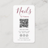 Professionelle Nagelstudio-Maniküre-QR-Code-Modern Visitenkarte (Rückseite)