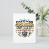 Professionelle Opa-Väter-Witze & Snacks Postkarte (Stehend Vorderseite)