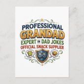 Professionelle Opa-Väter-Witze & Snacks Postkarte (Vorderseite)