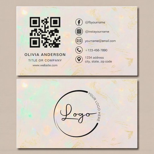 Professionelle Opal-QR-Code Visitenkarte