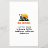 Professionelle Orange Rasenmäher Landschaftspflege Flyer (Hinten)