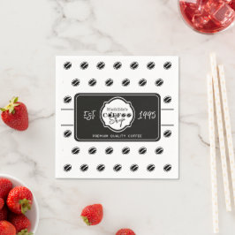 Professionelle personalisierte Kaffeeshoplogo Schw Serviette