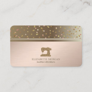 Professionelle Punkte Gold Glitter Nähmaschine Visitenkarte