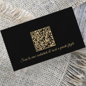 Professionelle QR-Code elegante schwarze Gold-Pilo Visitenkarte