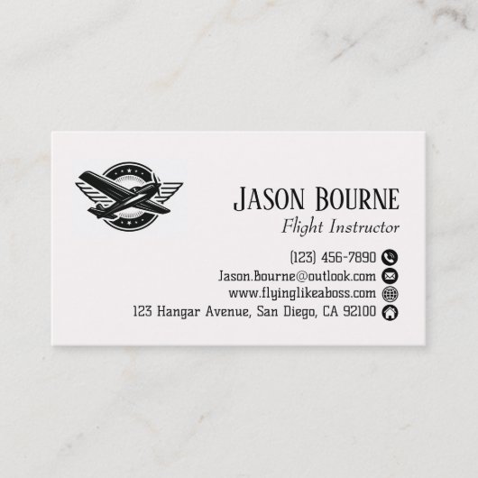 Professionelle QR-Code-Mitarbeiter-Pilot-Flugzeug Visitenkarte (Vorderseite)