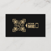 Professionelle QR-Code Schwarz Gold Pilot Minimali Visitenkarte (Rückseite)