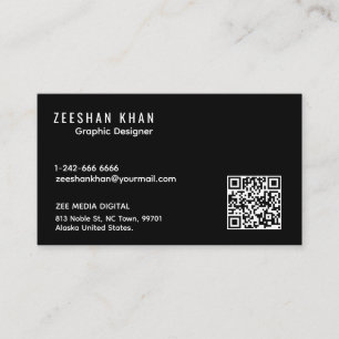 Professionelle QR-Code-Schwarze klassische Visiten Visitenkarte
