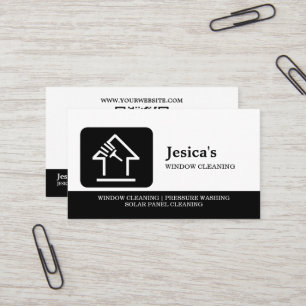 Professionelle QR-Code-Waschleistung Fensterreinig Visitenkarte