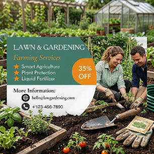Professionelle Rasenpflege- und Gartendienstleistu Magnetische Visitenkarte