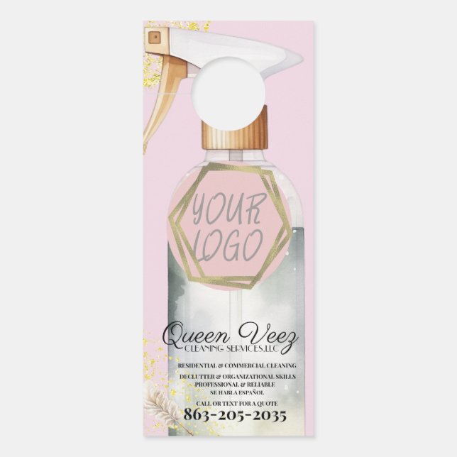 Professionelle Reinigungsdienstleistungen Girly Wa Türanhänger (Vorderseite)