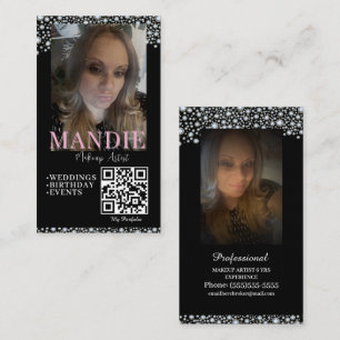 Professionelle Schmink-Haare-Wimpern-Foto-Karte QR Visitenkarte