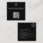 Professionelle Schwarz Weiße QR Code Visitenkarte (Vorne/Hinten)