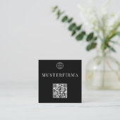 Professionelle Schwarz Weiße QR Code Visitenkarte (Stehend Vorderseite)