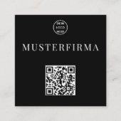 Professionelle Schwarz Weiße QR Code Visitenkarte (Vorderseite)