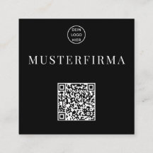 Professionelle Schwarz Weiße QR Code Visitenkarte