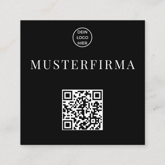 Professionelle Schwarz Weiße QR Code Visitenkarte (Vorderseite)