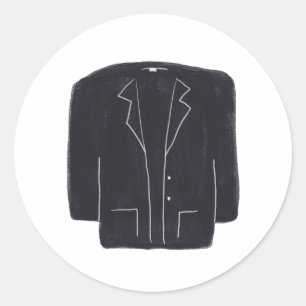 Professionelle schwarze Blazerjacke Modegeschenk Runder Aufkleber