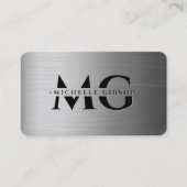 Professionelle schwarze graue Monogramm-Initialen Visitenkarte (Vorderseite)